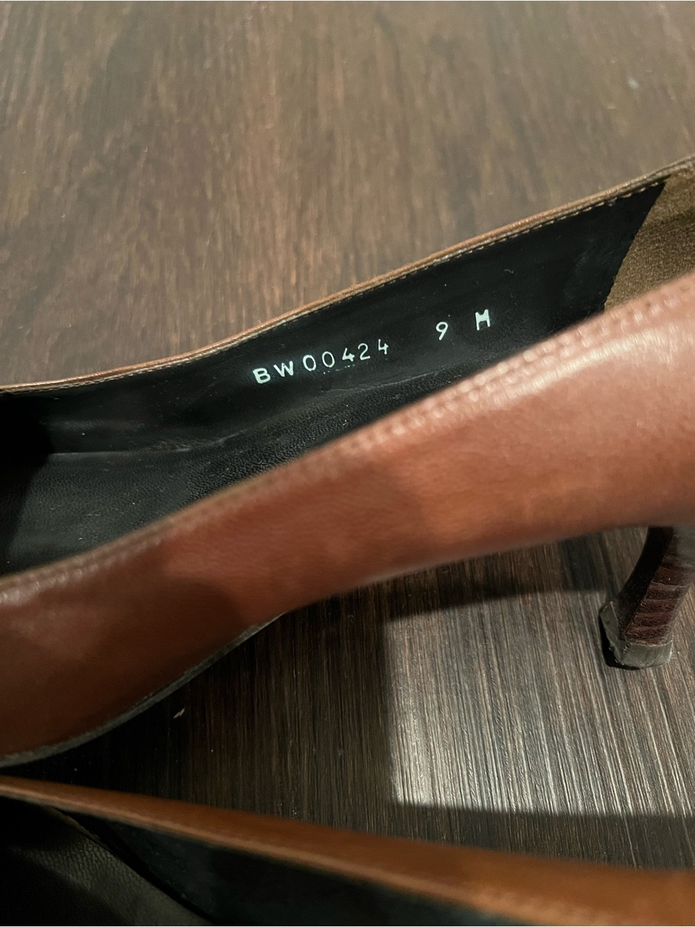 Stuart Weitzman Cognac Pointed Toe Studded Leather Pumps - Picture 5 of 6